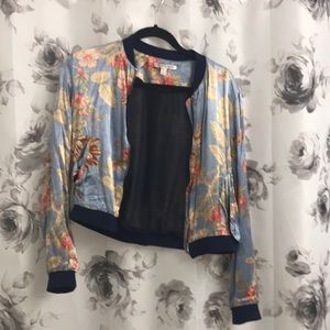 Satin floral Bomber jacket.